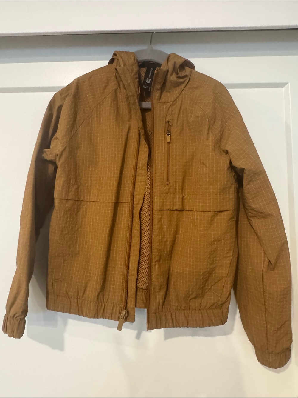 Kid’s Hooded Windbreaker Jacket - Brown Tan